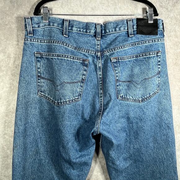 Harley Davidson Jeans Mens 38X30 Denim Bootcut Biker Motorcycle Cowboy Work USA - Picture 6 of 12